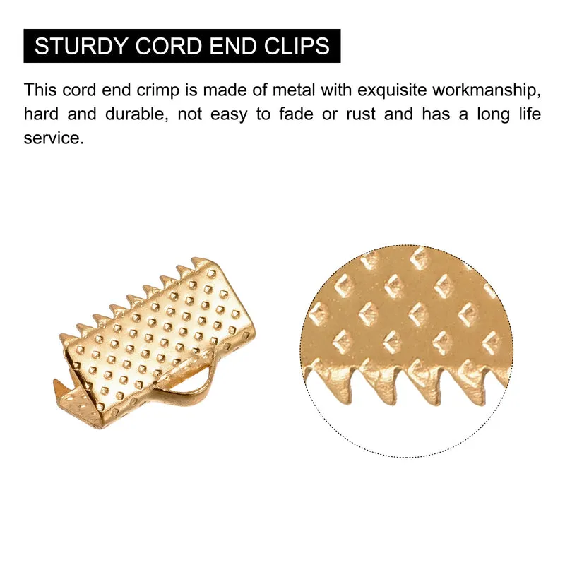 Uxcell Ribbon Crimp Clamp End, Bookmark Pinch Cord End Clasps For DIY Craft Making