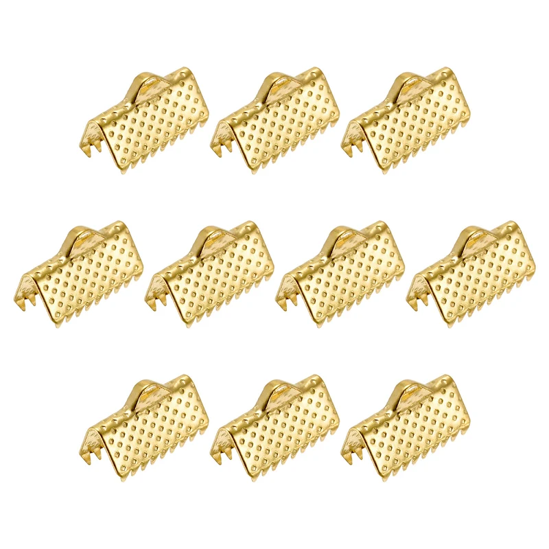 Uxcell Ribbon Crimp Clamp End, Bookmark Pinch Cord End Clasps For DIY Craft Making