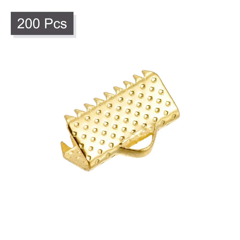 Uxcell Ribbon Crimp Clamp End, Bookmark Pinch Cord End Clasps For DIY Craft Making