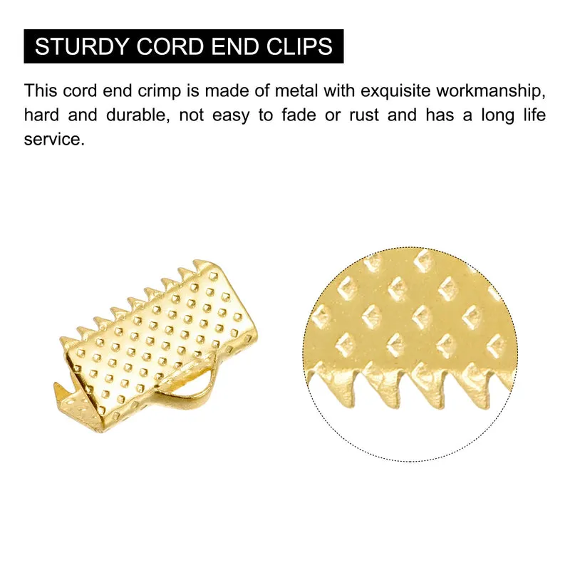 Uxcell Ribbon Crimp Clamp End, Bookmark Pinch Cord End Clasps For DIY Craft Making