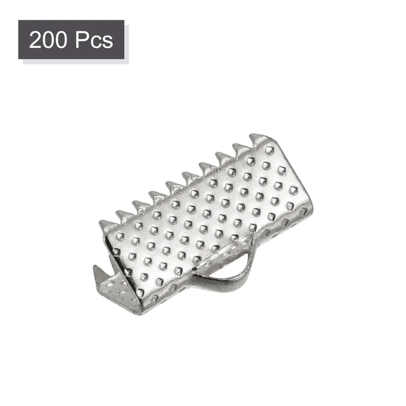 Uxcell Ribbon Crimp Clamp End, Bookmark Pinch Cord End Clasps For DIY Craft Making
