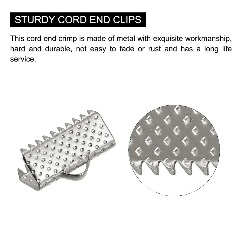 Uxcell Ribbon Crimp Clamp End, Bookmark Pinch Cord End Clasps For DIY Craft Making