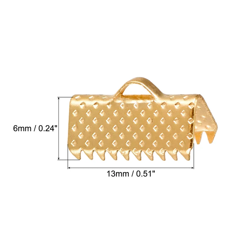 Uxcell Ribbon Crimp Clamp End, Bookmark Pinch Cord End Clasps For DIY Craft Making