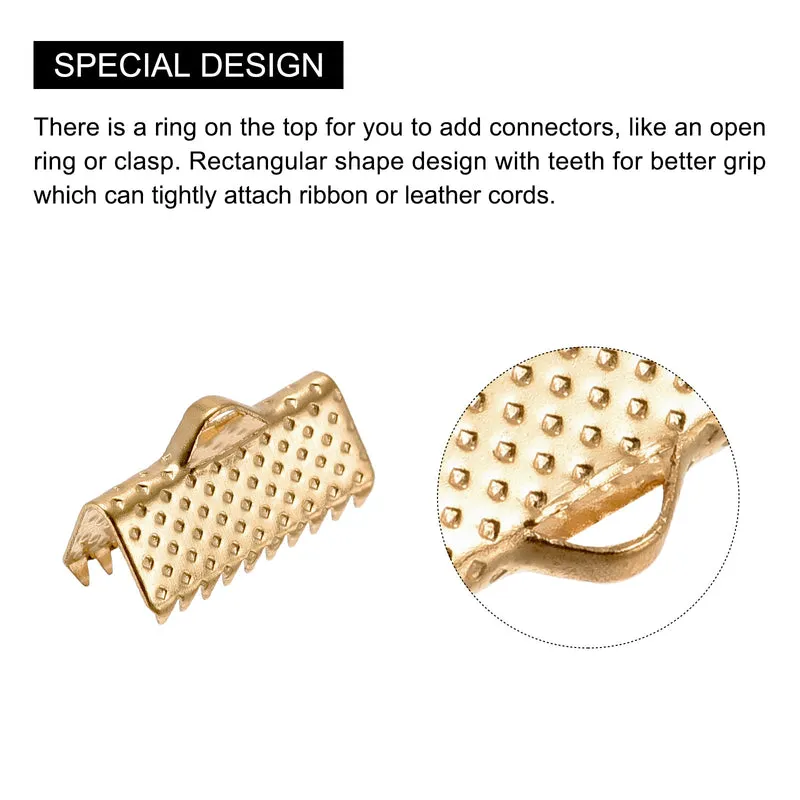 Uxcell Ribbon Crimp Clamp End, Bookmark Pinch Cord End Clasps For DIY Craft Making
