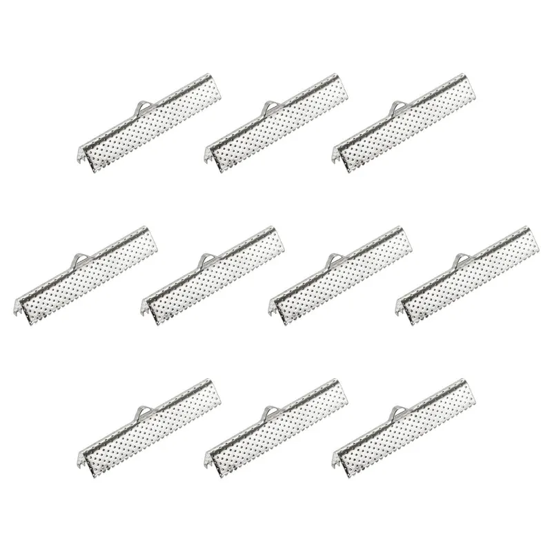 Uxcell Ribbon Crimp Clamp End, Bookmark Pinch Cord End Clasps For DIY Craft Making