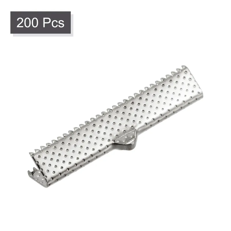 Uxcell Ribbon Crimp Clamp End, Bookmark Pinch Cord End Clasps For DIY Craft Making