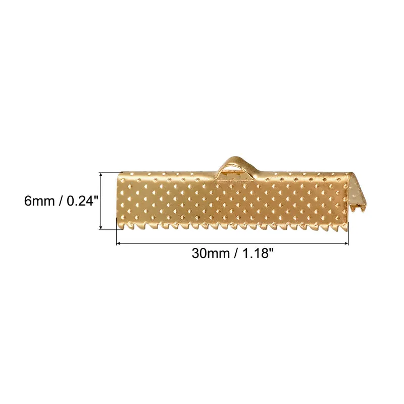 Uxcell Ribbon Crimp Clamp End, Bookmark Pinch Cord End Clasps For DIY Craft Making