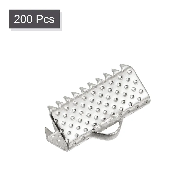 Uxcell Ribbon Crimp Clamp End, Bookmark Pinch Cord End Clasps For DIY Craft Making