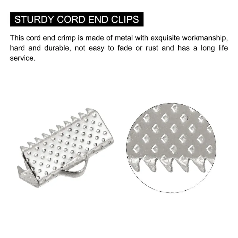 Uxcell Ribbon Crimp Clamp End, Bookmark Pinch Cord End Clasps For DIY Craft Making