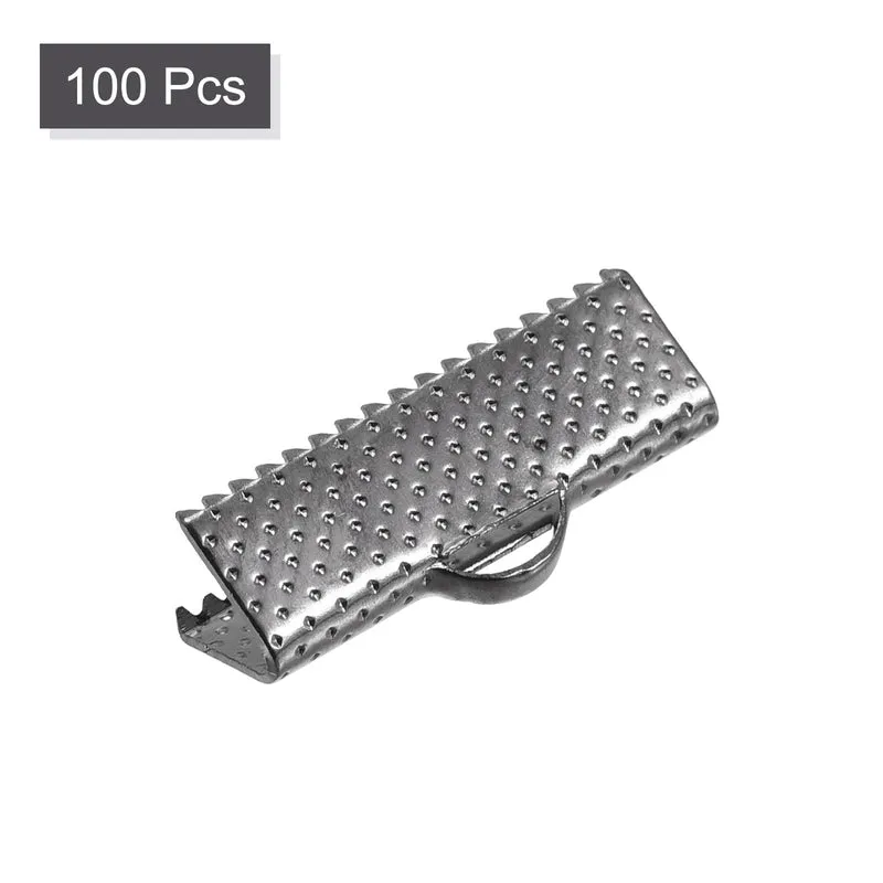 Uxcell Ribbon Crimp Clamp Ends, Bookmark Pinch Cord End Clasps For DIY Craft Making