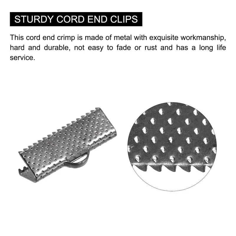 Uxcell Ribbon Crimp Clamp Ends, Bookmark Pinch Cord End Clasps For DIY Craft Making