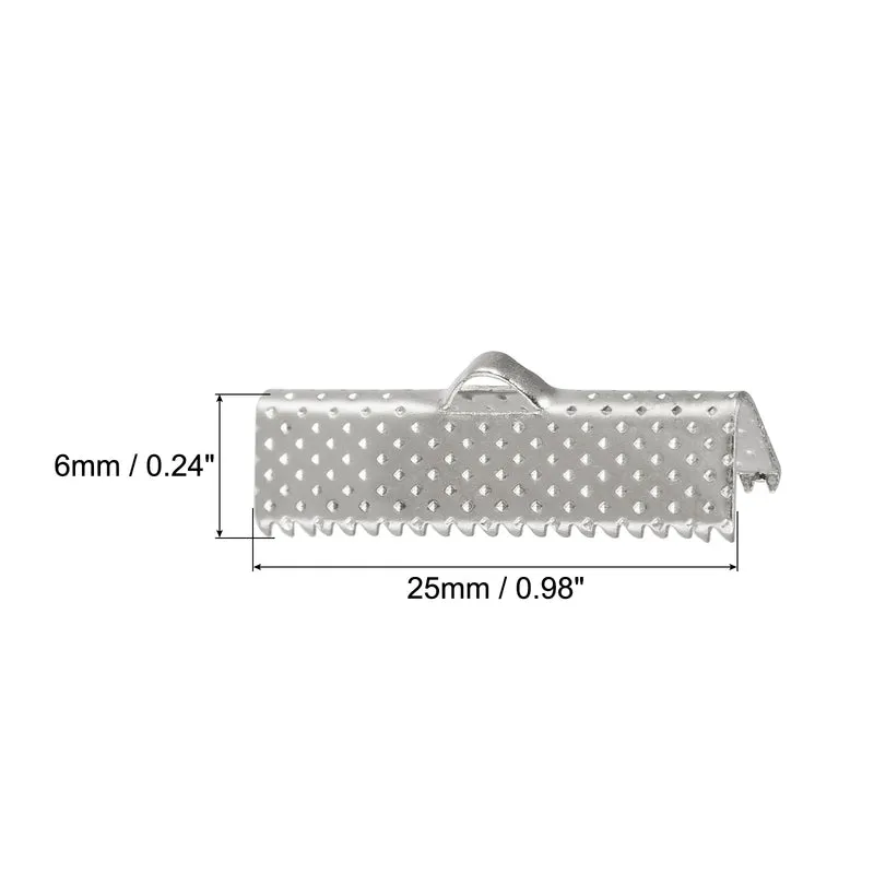 Uxcell Ribbon Crimp Clamp Ends, Bookmark Pinch Cord End Clasps For DIY Craft Making