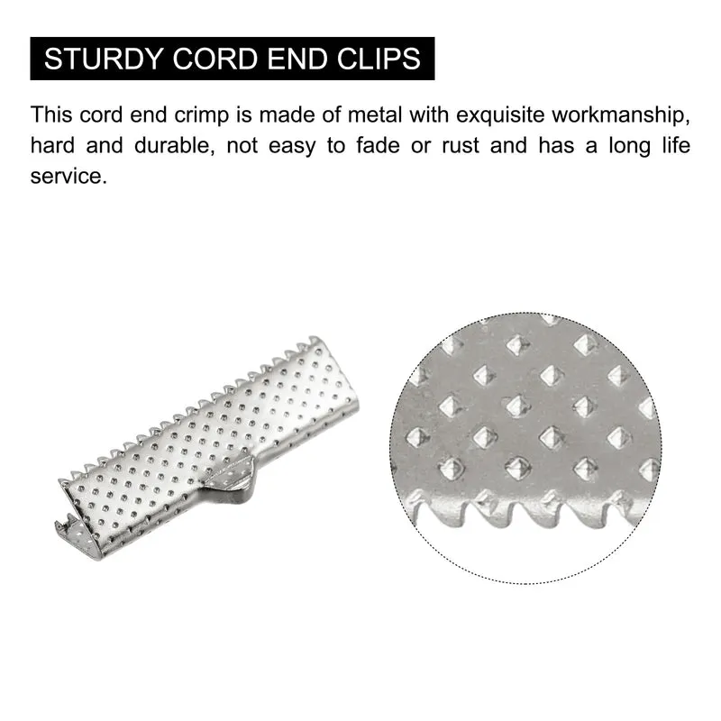 Uxcell Ribbon Crimp Clamp Ends, Bookmark Pinch Cord End Clasps For DIY Craft Making