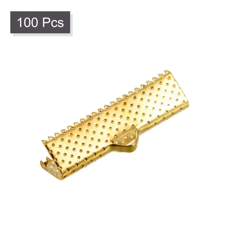 Uxcell Ribbon Crimp Clamp Ends, Bookmark Pinch Cord End Clasps For DIY Craft Making