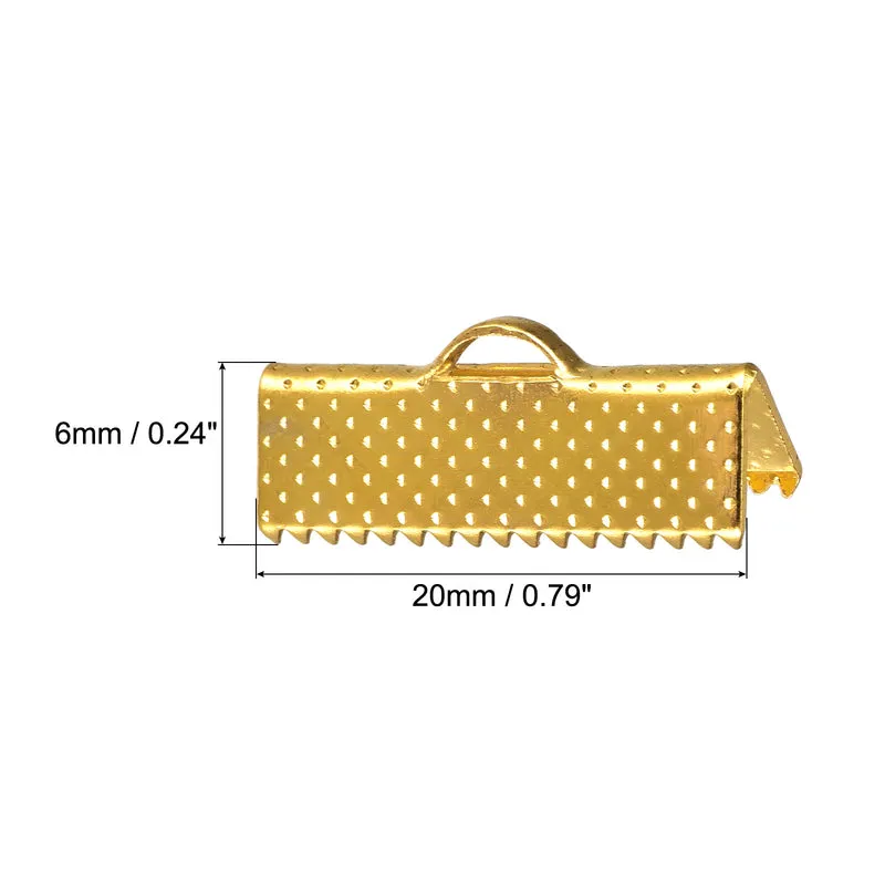 Uxcell Ribbon Crimp Clamp Ends, Bookmark Pinch Cord End Clasps For DIY Craft Making