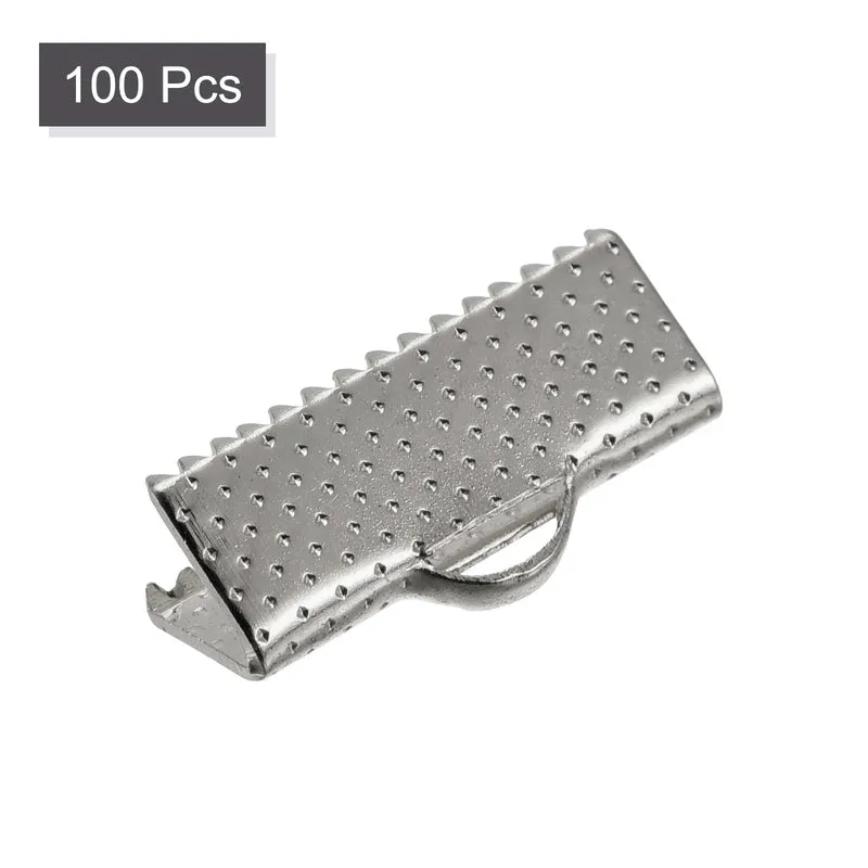 Uxcell Ribbon Crimp Clamp Ends, Bookmark Pinch Cord End Clasps For DIY Craft Making