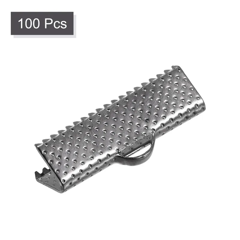Uxcell Ribbon Crimp Clamp Ends, Bookmark Pinch Cord End Clasps For DIY Craft Making