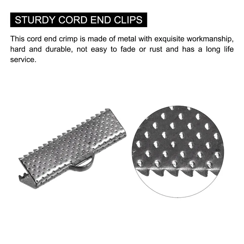 Uxcell Ribbon Crimp Clamp Ends, Bookmark Pinch Cord End Clasps For DIY Craft Making