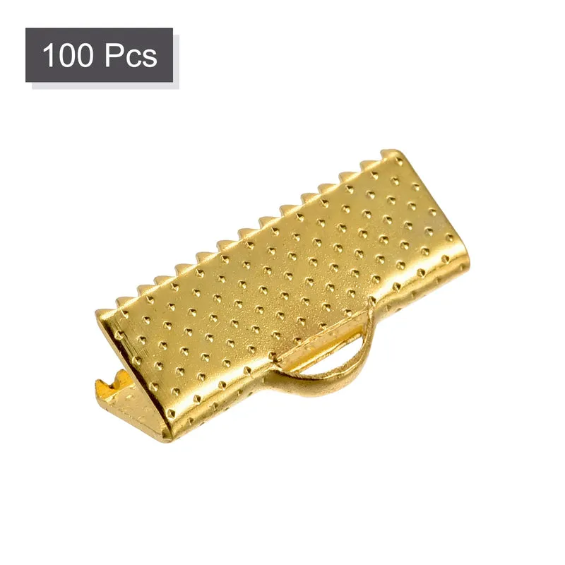 Uxcell Ribbon Crimp Clamp Ends, Bookmark Pinch Cord End Clasps For DIY Craft Making