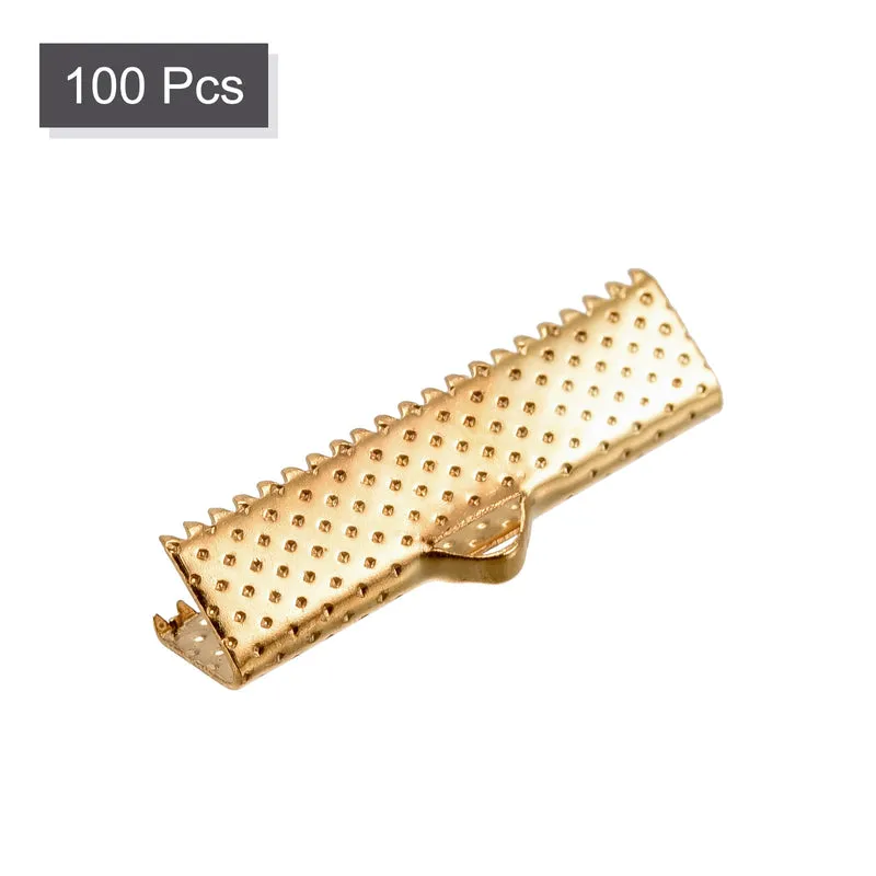 Uxcell Ribbon Crimp Clamp Ends, Bookmark Pinch Cord End Clasps For DIY Craft Making