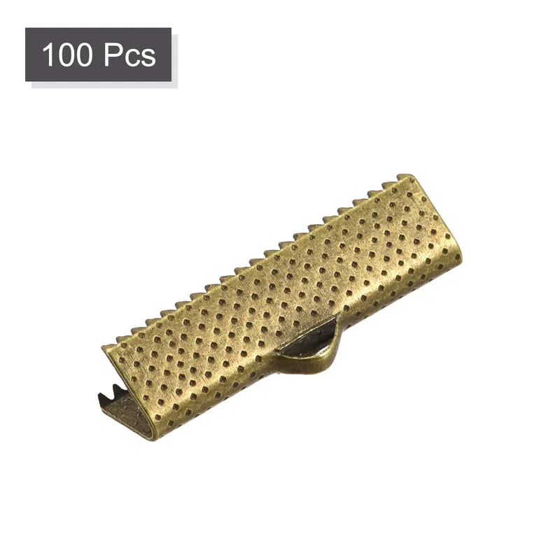 Uxcell Ribbon Crimp Clamp Ends, Bookmark Pinch Cord End Clasps For DIY Craft Making