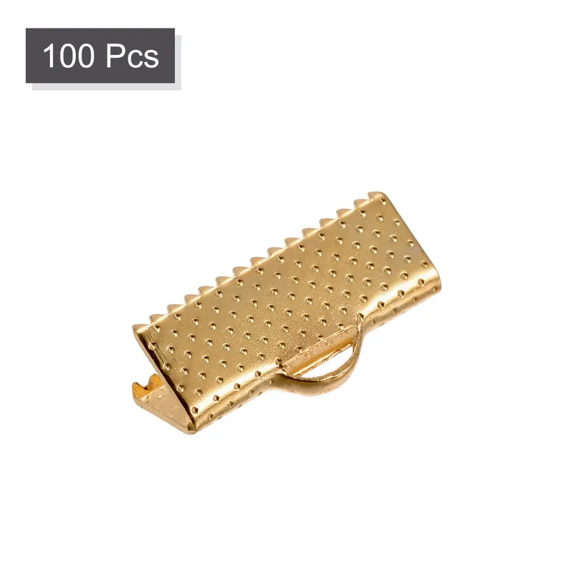 Uxcell Ribbon Crimp Clamp Ends, Bookmark Pinch Cord End Clasps For DIY Craft Making