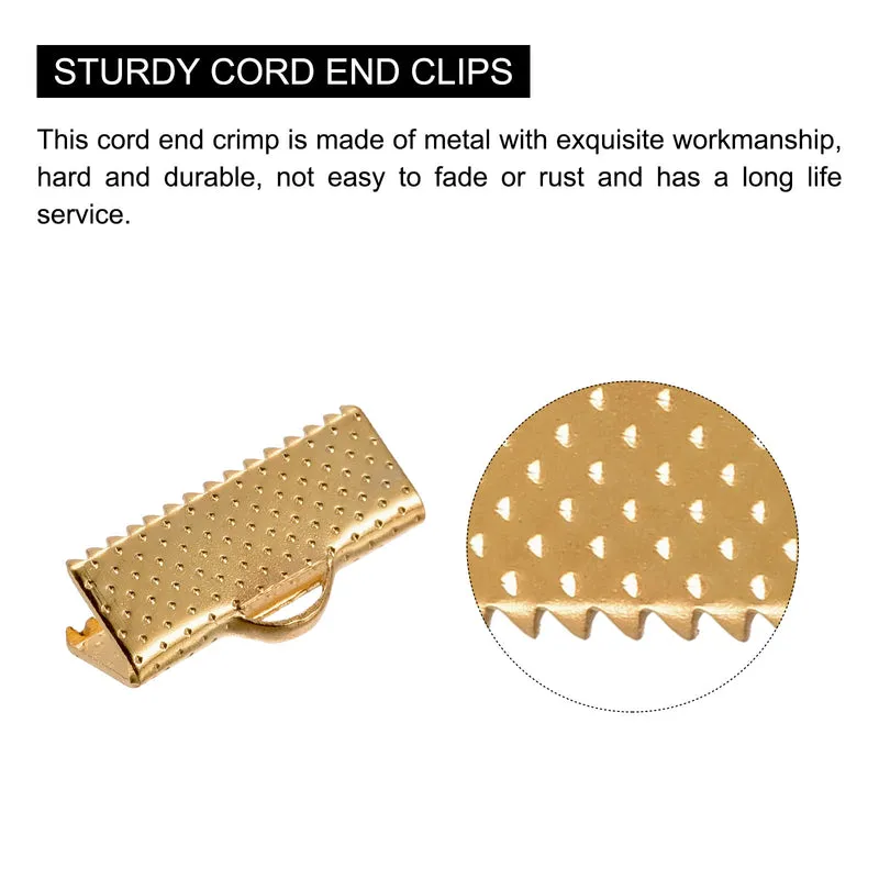Uxcell Ribbon Crimp Clamp Ends, Bookmark Pinch Cord End Clasps For DIY Craft Making