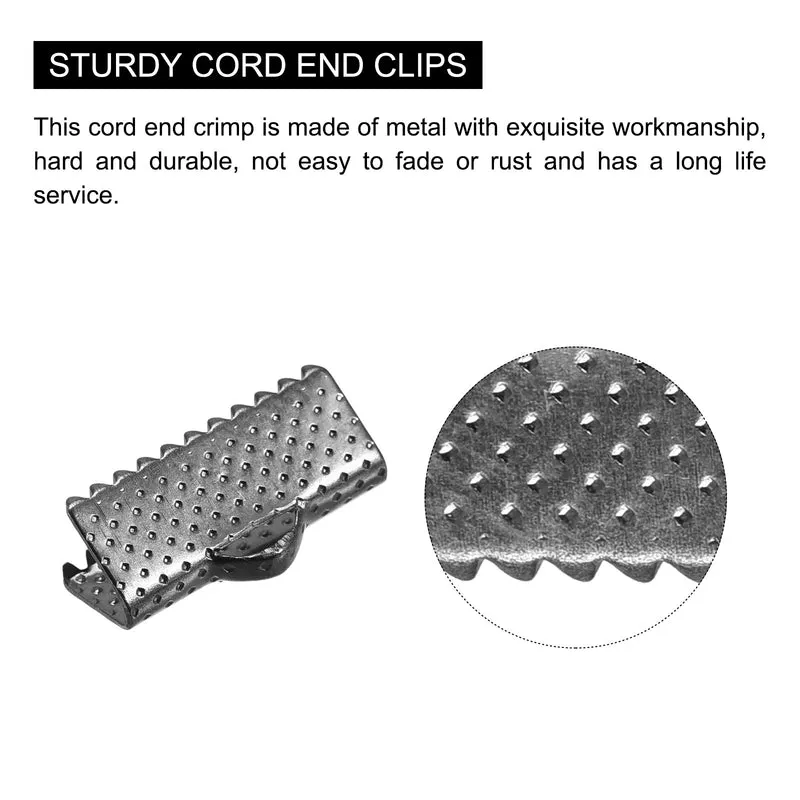 Uxcell Ribbon Crimp Clamp Ends, Bookmark Pinch Cord End Clasps For DIY Craft Making