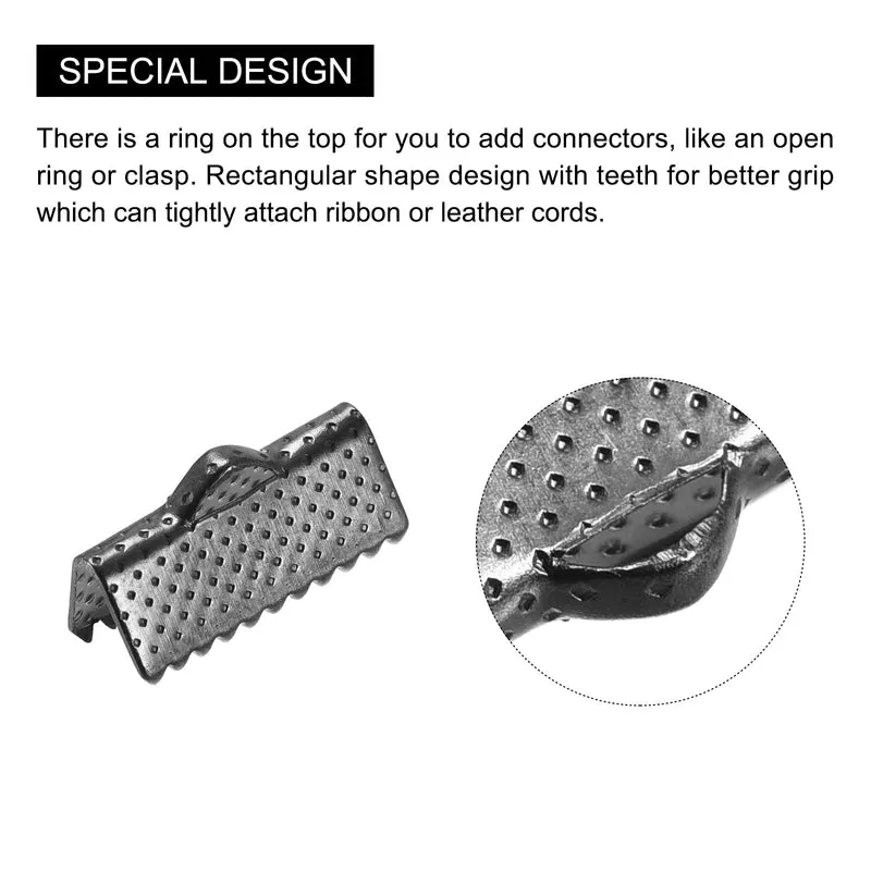 Uxcell Ribbon Crimp Clamp Ends, Bookmark Pinch Cord End Clasps For DIY Craft Making