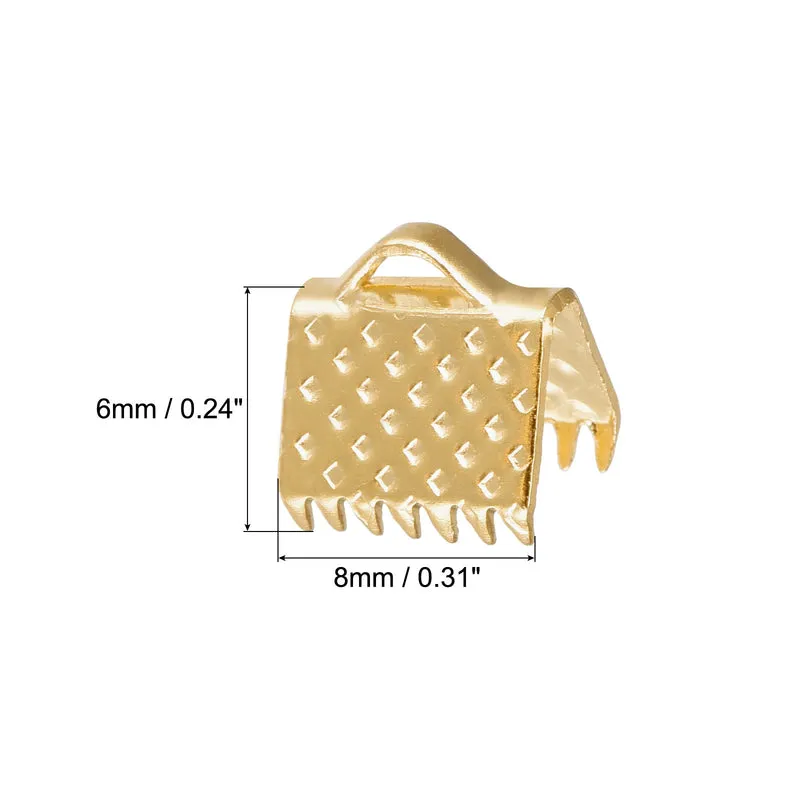 Uxcell Ribbon Crimp Clamp Ends, Bookmark Pinch Cord End Clasps For DIY Craft Making
