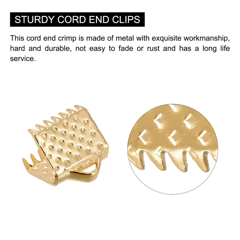 Uxcell Ribbon Crimp Clamp Ends, Bookmark Pinch Cord End Clasps For DIY Craft Making