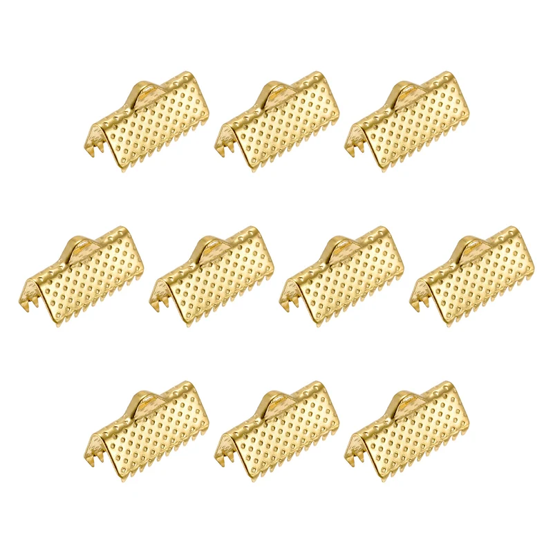 Uxcell Ribbon Crimp Clamp Ends, Bookmark Pinch Cord End Clasps For DIY Craft Making