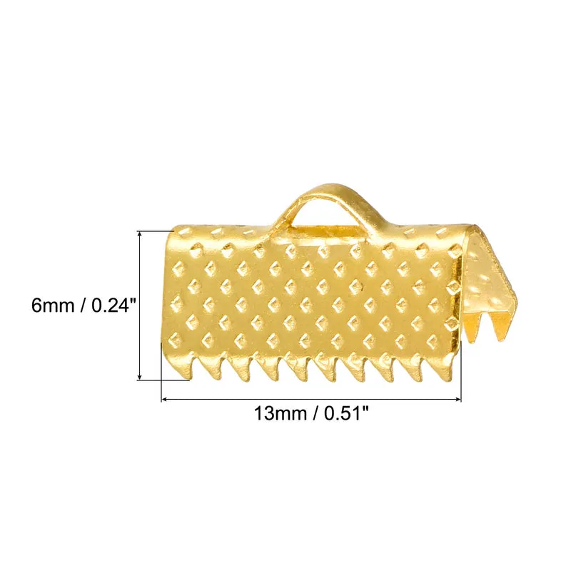 Uxcell Ribbon Crimp Clamp Ends, Bookmark Pinch Cord End Clasps For DIY Craft Making