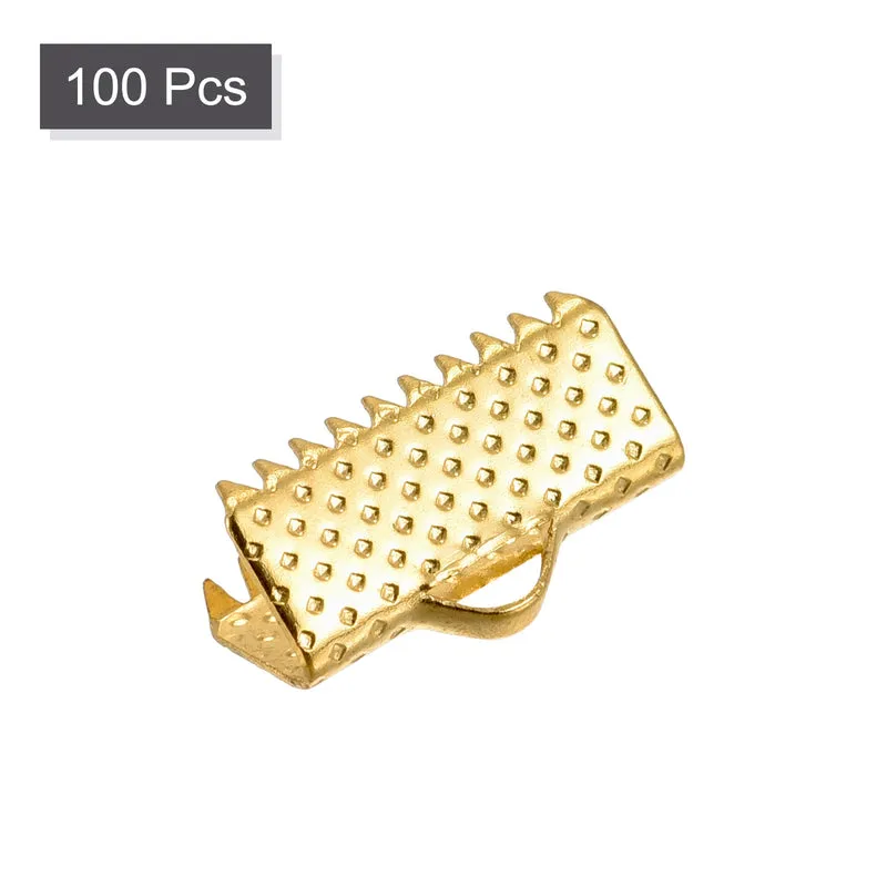 Uxcell Ribbon Crimp Clamp Ends, Bookmark Pinch Cord End Clasps For DIY Craft Making
