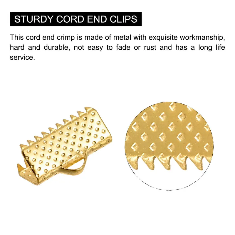 Uxcell Ribbon Crimp Clamp Ends, Bookmark Pinch Cord End Clasps For DIY Craft Making