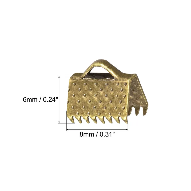 Uxcell Ribbon Crimp Clamp Ends, Bookmark Pinch Cord End Clasps For DIY Craft Making