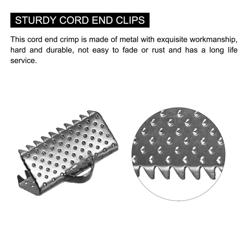 Uxcell Ribbon Crimp Clamp Ends, Bookmark Pinch Cord End Clasps For DIY Craft Making