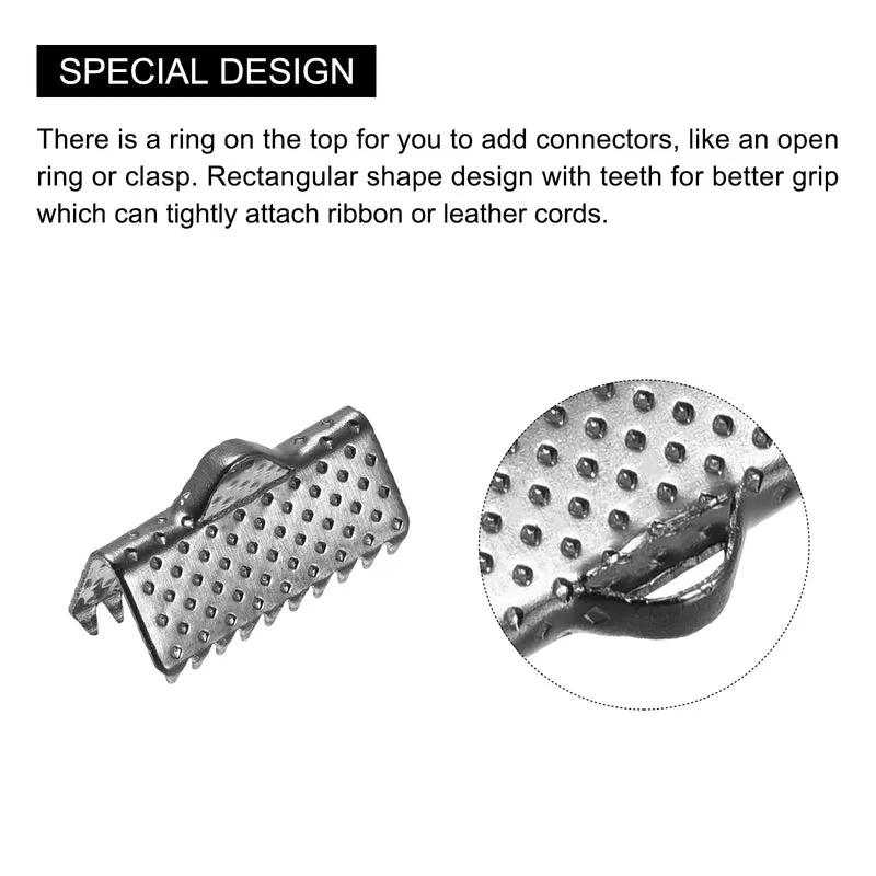 Uxcell Ribbon Crimp Clamp Ends, Bookmark Pinch Cord End Clasps For DIY Craft Making