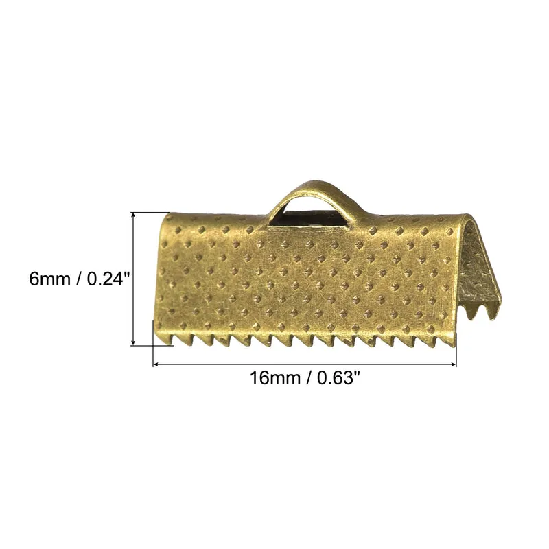 Uxcell Ribbon Crimp Clamp Ends, Bookmark Pinch Cord End Clasps For DIY Craft Making