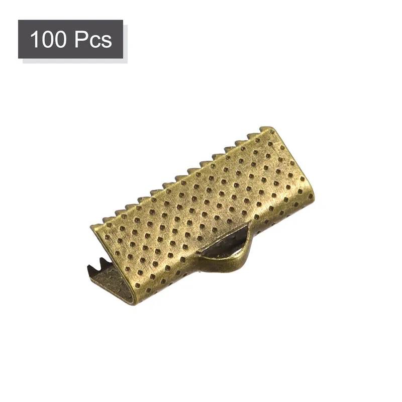 Uxcell Ribbon Crimp Clamp Ends, Bookmark Pinch Cord End Clasps For DIY Craft Making