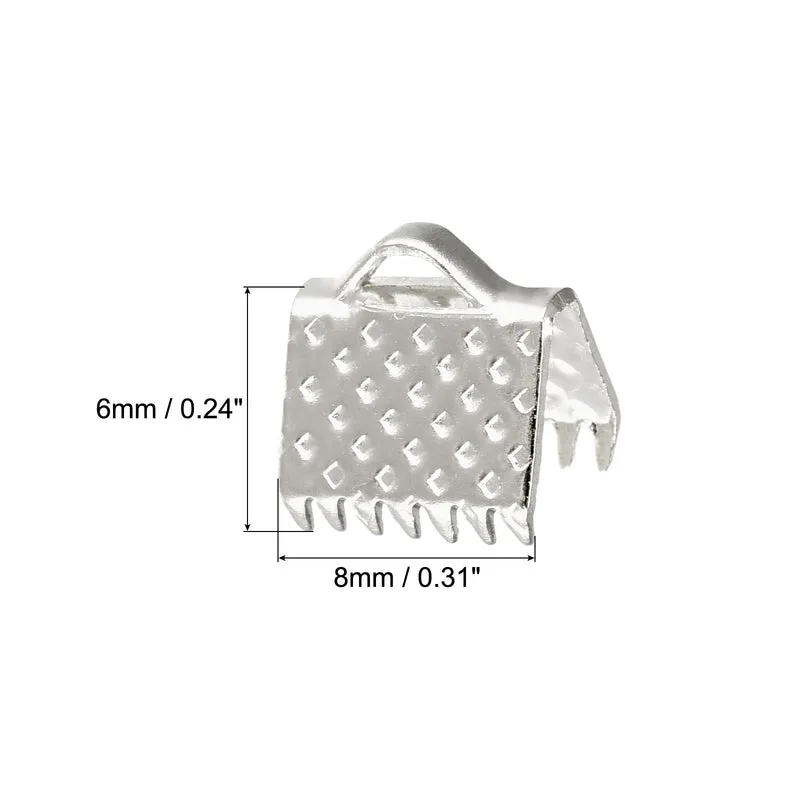 Uxcell Ribbon Crimp Clamp Ends, Bookmark Pinch Cord End Clasps For DIY Craft Making