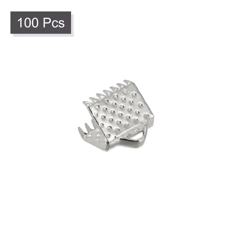 Uxcell Ribbon Crimp Clamp Ends, Bookmark Pinch Cord End Clasps For DIY Craft Making