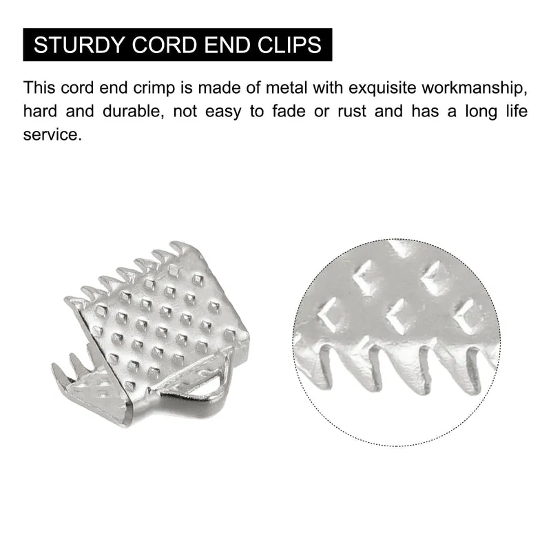 Uxcell Ribbon Crimp Clamp Ends, Bookmark Pinch Cord End Clasps For DIY Craft Making