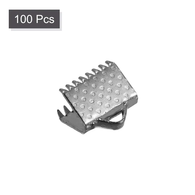 Uxcell Ribbon Crimp Clamp Ends, Bookmark Pinch Cord End Clasps For DIY Craft Making