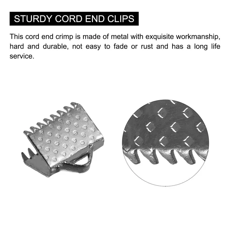 Uxcell Ribbon Crimp Clamp Ends, Bookmark Pinch Cord End Clasps For DIY Craft Making