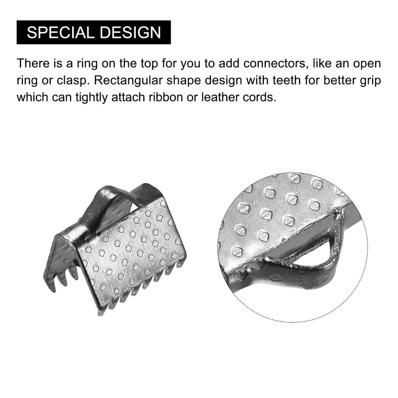 Uxcell Ribbon Crimp Clamp Ends, Bookmark Pinch Cord End Clasps For DIY Craft Making