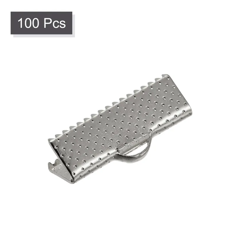 Uxcell Ribbon Crimp Clamp Ends, Bookmark Pinch Cord End Clasps For DIY Craft Making