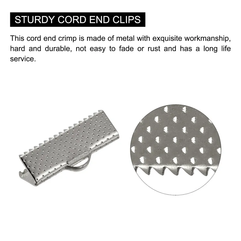 Uxcell Ribbon Crimp Clamp Ends, Bookmark Pinch Cord End Clasps For DIY Craft Making