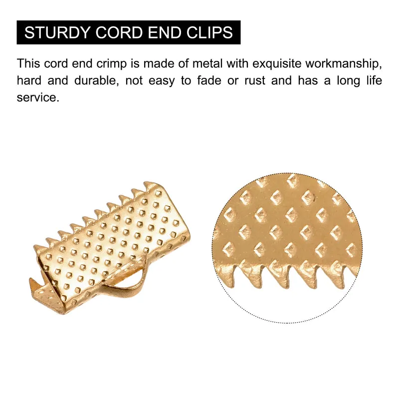 Uxcell Ribbon Crimp Clamp Ends, Bookmark Pinch Cord End Clasps For DIY Craft Making