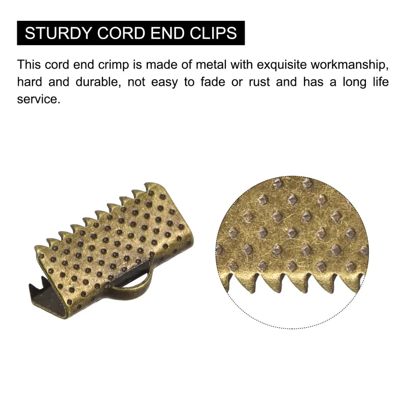 Uxcell Ribbon Crimp Clamp Ends, Bookmark Pinch Cord End Clasps For DIY Craft Making